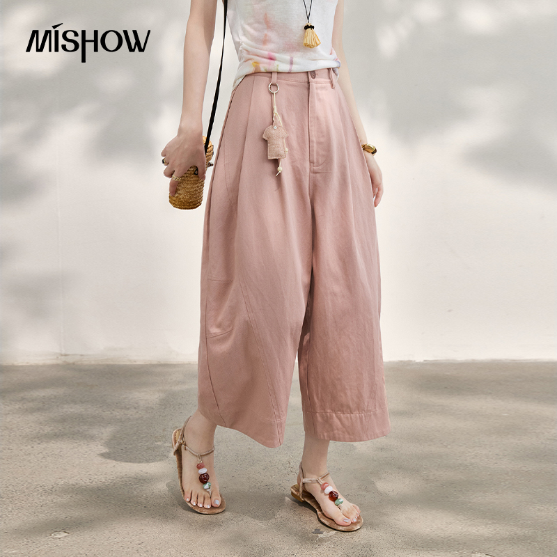 Palazzo Pant Wide - MISHOW بنطلون بالازو نسائي وردي أنيق