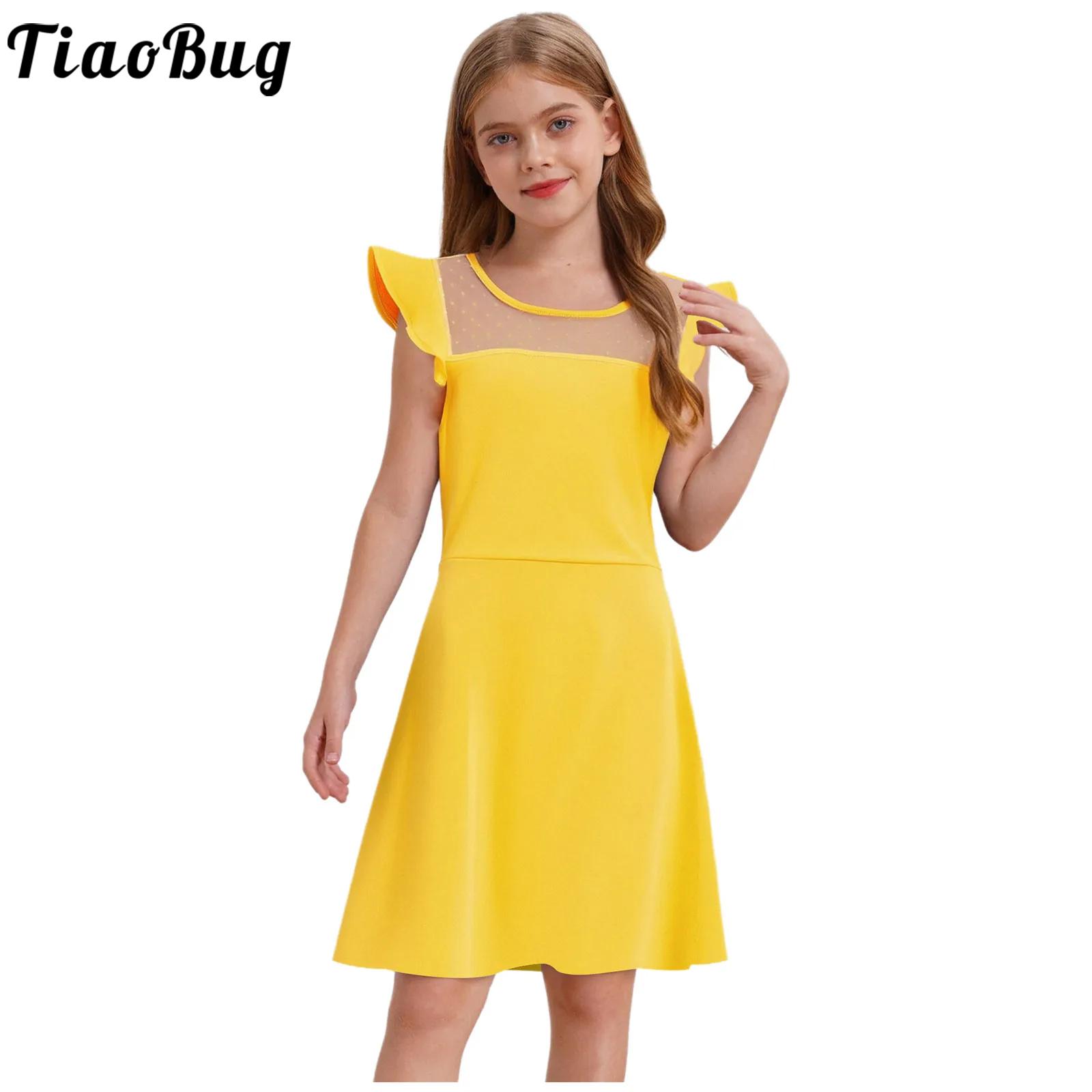 Summer Clothing Teen Girls - فستان صيفي للفتيات المراهقات بأكمام مكشكشة