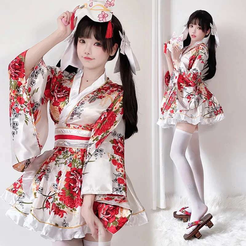 Summer Japanese Clothing - فستان كيمونو ياباني معدل للنساء، رداء