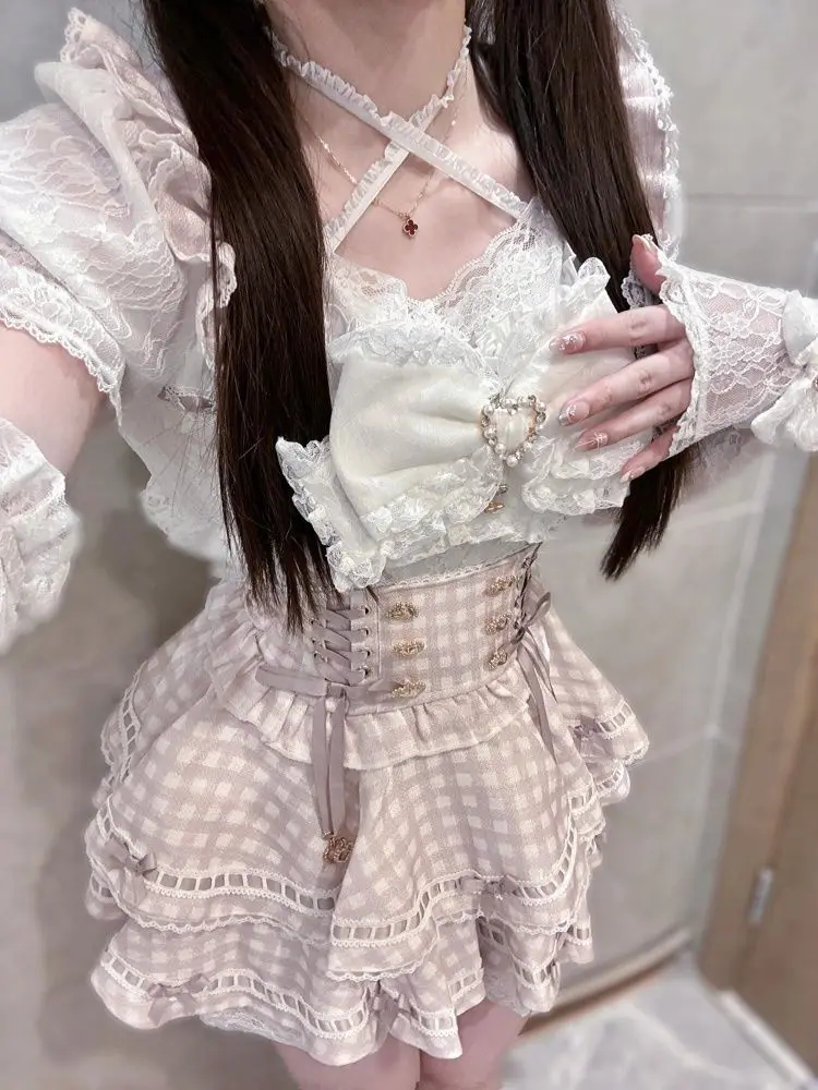 Summer Japanese Clothing - الصيف اليابانية القوطية Y2k لوليتا القوس