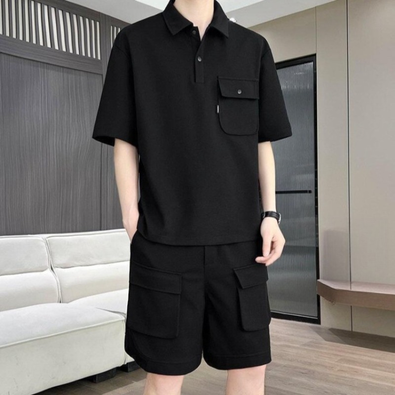 Quality Summer Clothing - طقم قميص بولو بأكمام قصيرة وشورت
