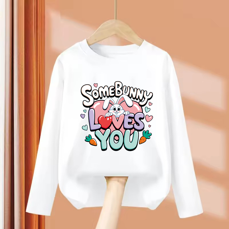 Summer Loving Kids Clothing - تي شيرت بأكمام طويلة بتصميم أرنب