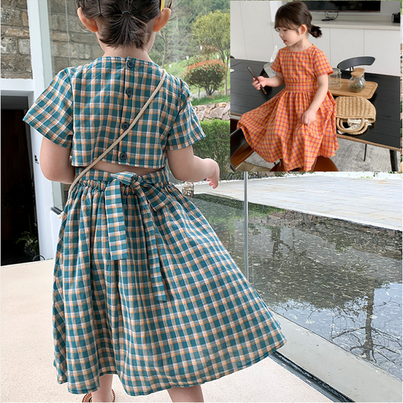 Summer Loving Kids Clothing - طفل الفتيات القطن منقوشة واحدة الصدر