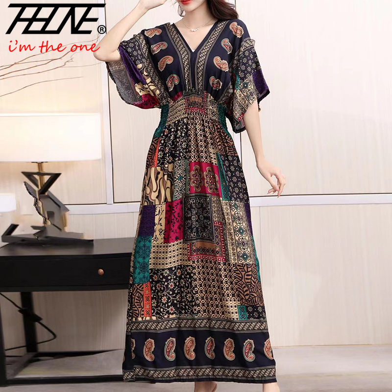 Indian Summer Vintage Clothing - فستان طويل طويل للنساء ، ملابس