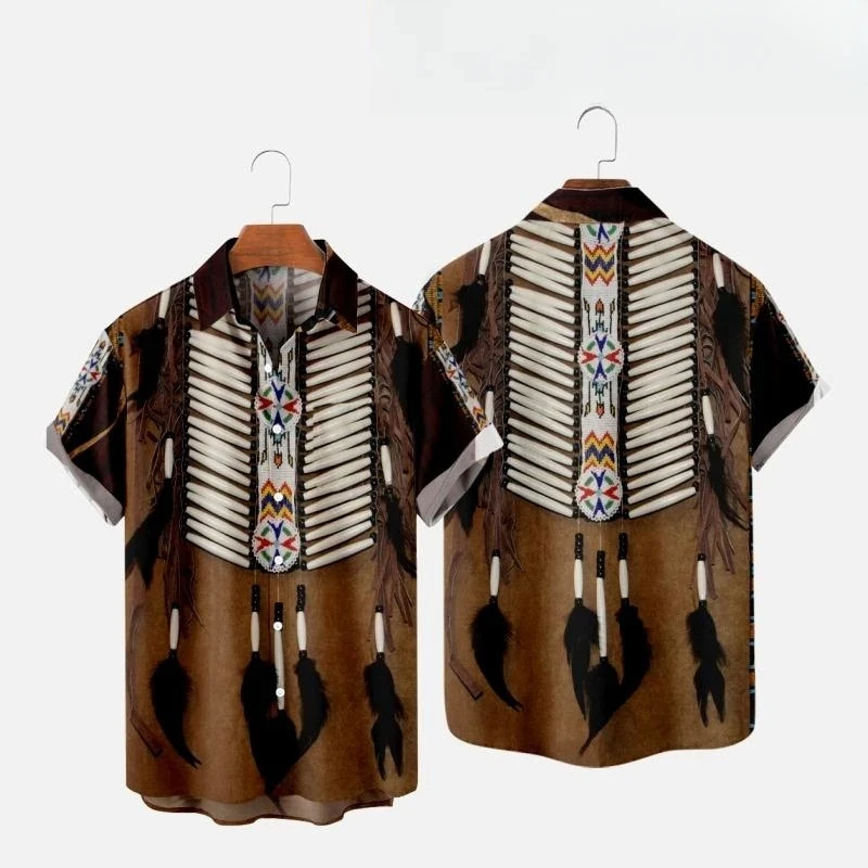 Indian Summer Vintage Clothing - قمصان شاطئية بطباعة ثلاثية الأبعاد على