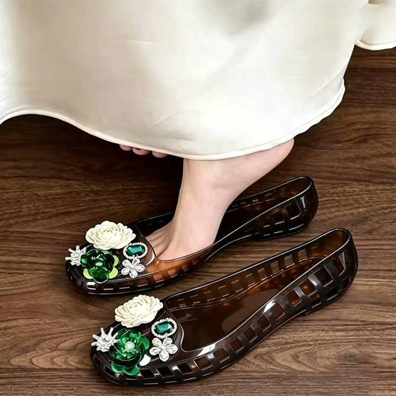 أحذية جيلي فاخرة مزينة بأحجار  - مراجعة Summer Clothing Korea وسعره