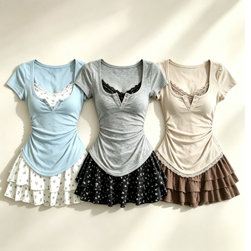 طقم نسائي أنيق من قطعتين على ا - مراجعة Summer Japanese Clothing وسعره