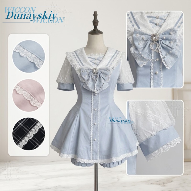 طقم فستان بياقة بحار، بأكمام ق - مراجعة Summer Japanese Clothing وسعره