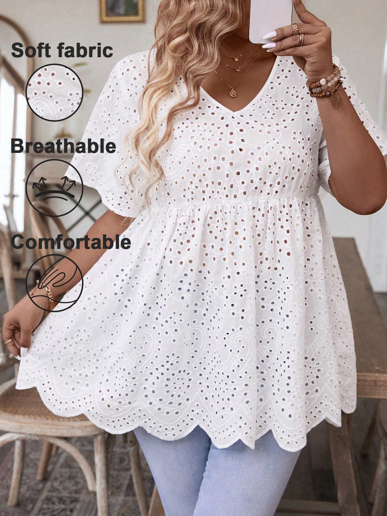 بلوزة نسائية بيضاء مطرزة بفتحا - مراجعة Summer Clothing Wear وسعره