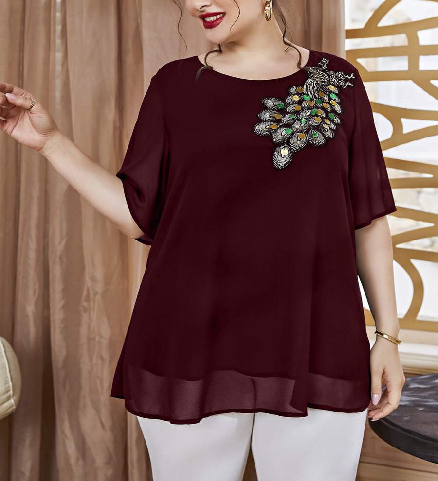بلوزة طاووس مطرزة للسيدات بمقا - مراجعة Summer Upf Clothing وسعره