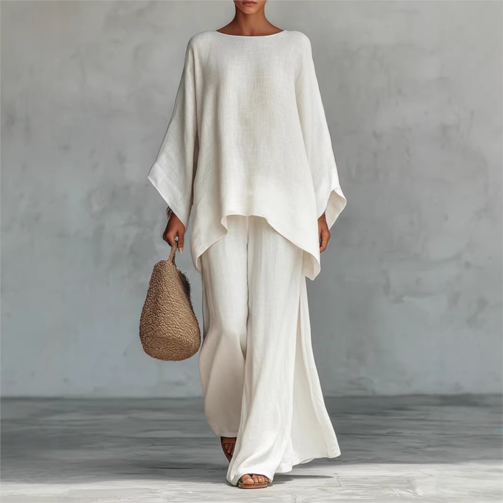 طقم نسائي من قطعتين من الكتان  - مراجعة Zara Summer Clothing For Women وسعره