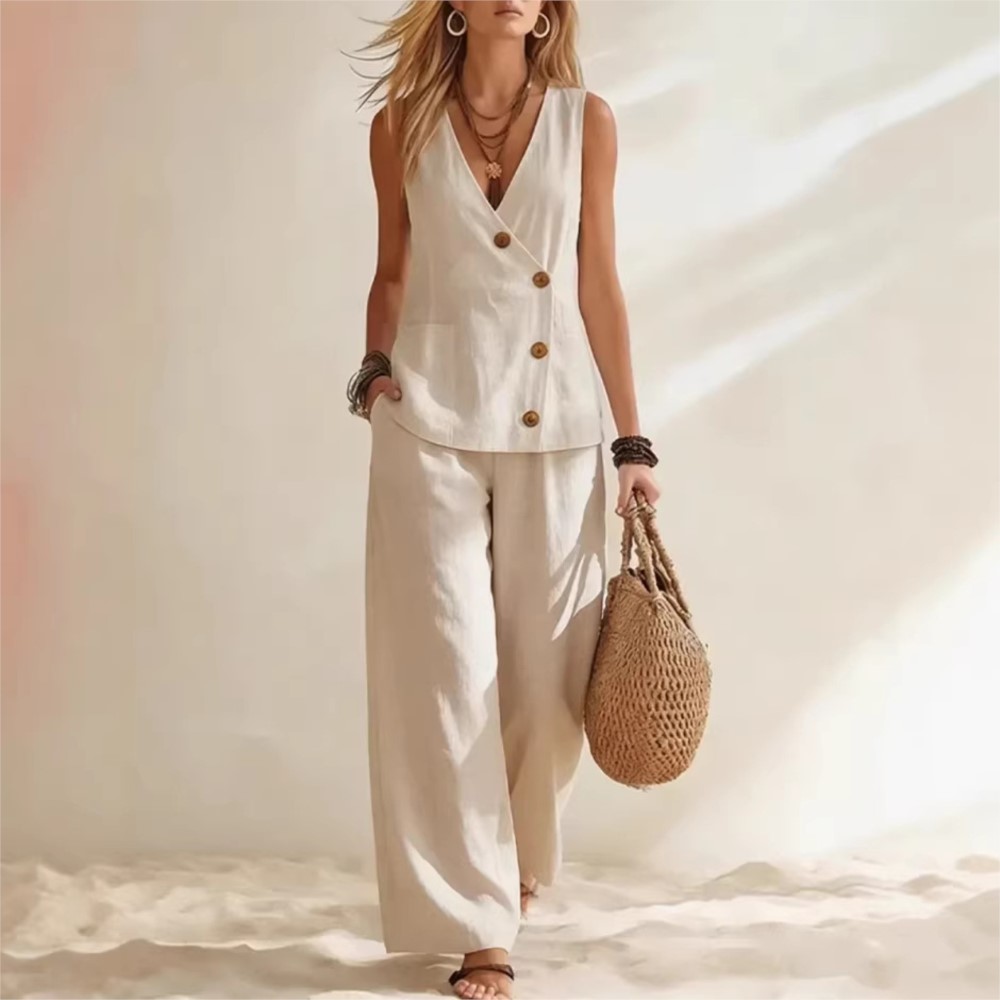 بدلة نسائية صيفية أنيقة بياقة  - مراجعة Zara Summer Clothing For Women وسعره