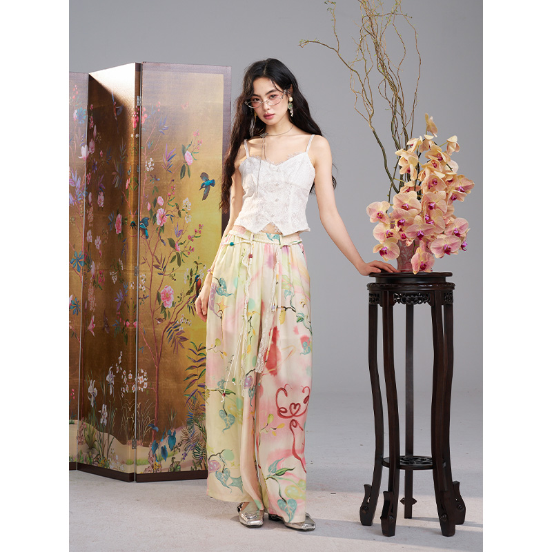 بنطلون واسع الساق بطبعة زهور م - مراجعة Palazzo Pant Wide وسعره