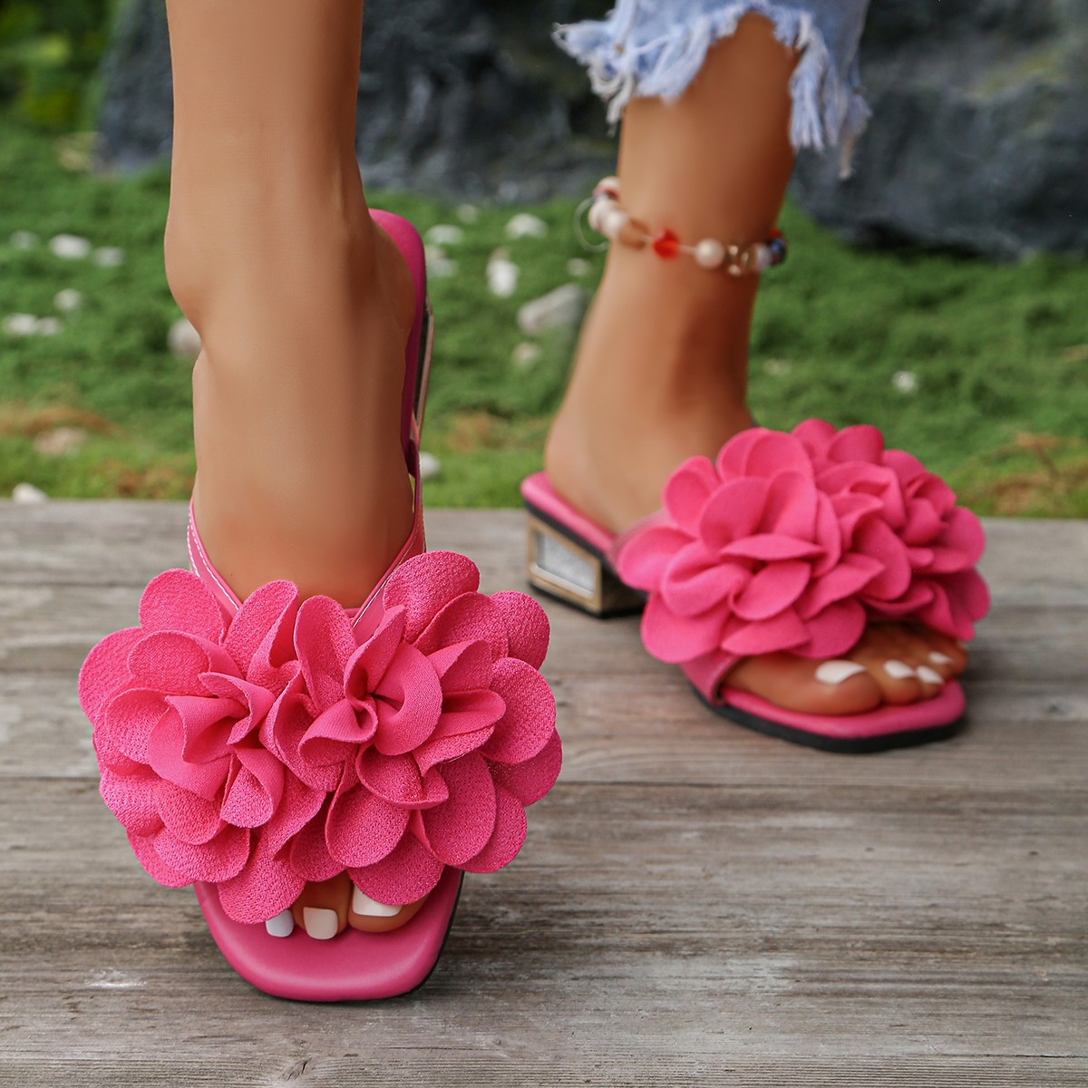 شبشب مزين بالزهور الحمراء، خفي - مراجعة Summer Clothing Korea وسعره