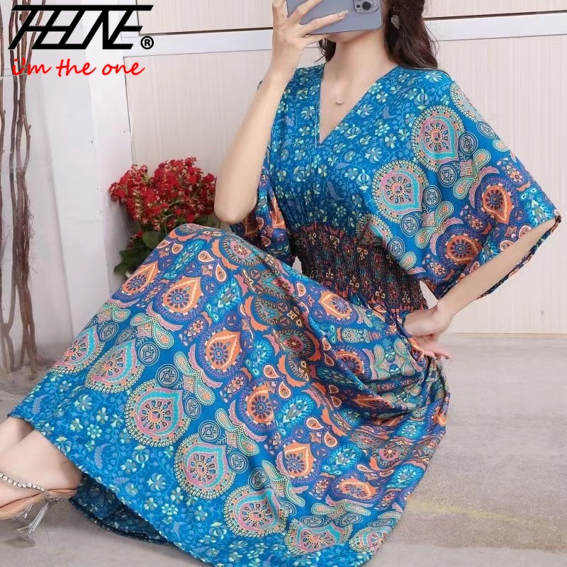 فستان طويل طويل للنساء ، ملابس - مراجعة Indian Summer Vintage Clothing وسعره