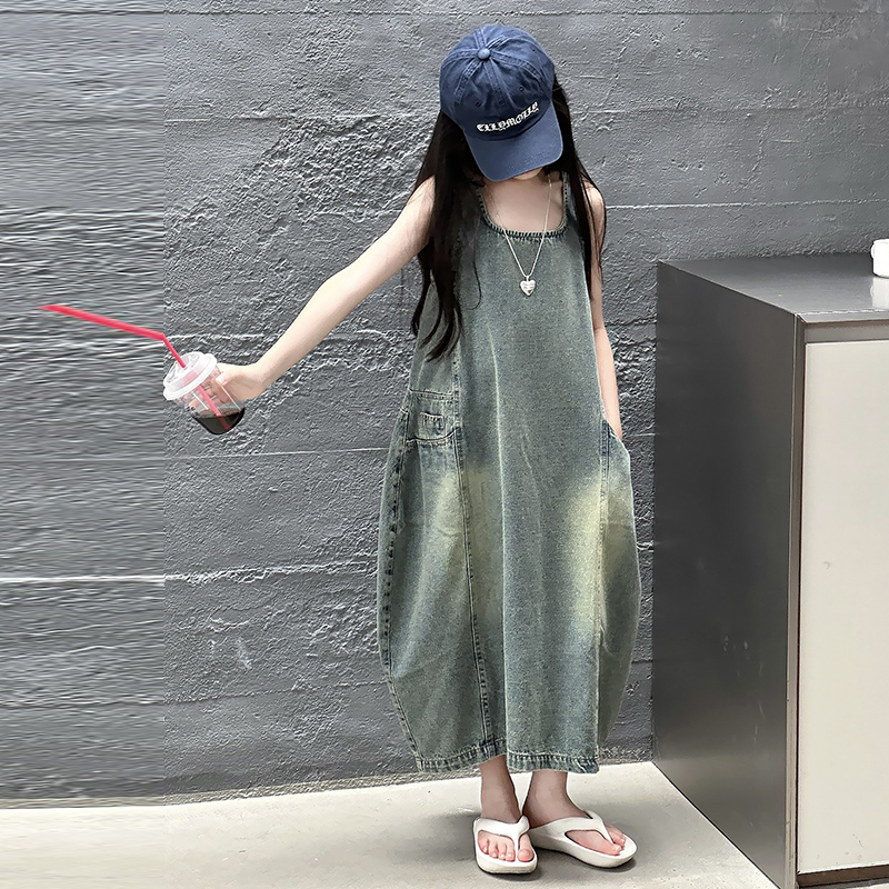 فستان كلاسيكي أزرق للأطفال الب - مراجعة Summer Clothing Girl وسعره