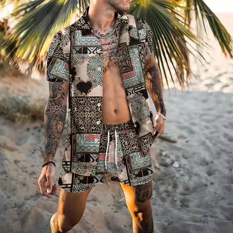 طقم قميص رجالي صيفي أنيق بطبعة - مراجعة Summer Clothing Pieces وسعره
