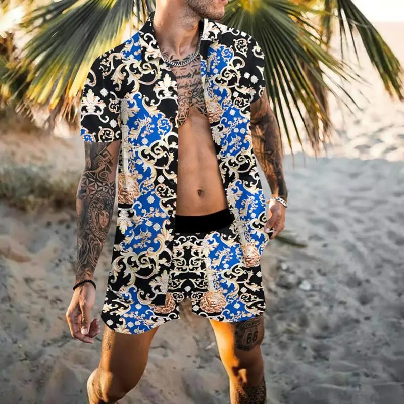 طقم قميص رجالي صيفي أنيق بطبعة - مراجعة Summer Clothing Pieces وسعره