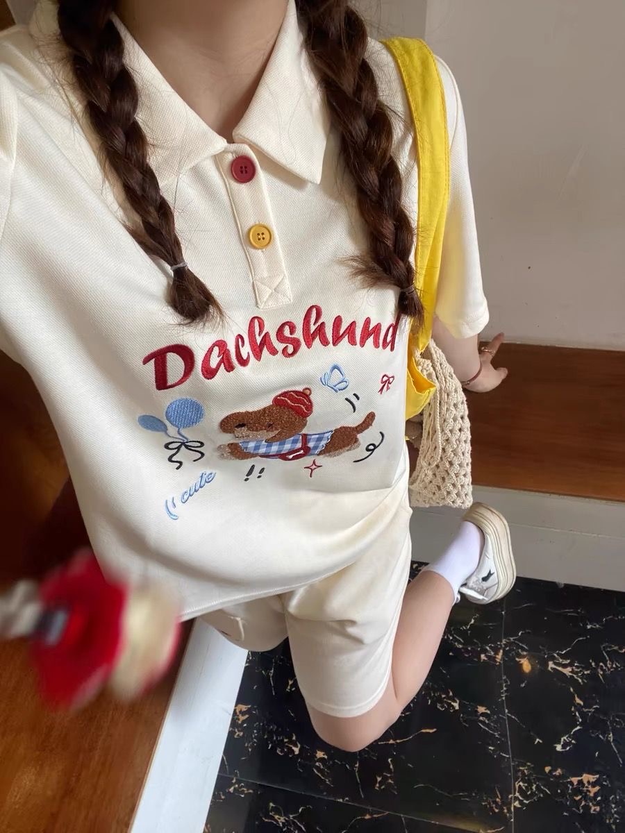 Kawaii التطريز الكلب اليابان ن - مراجعة Summer Clothing In Japan وسعره